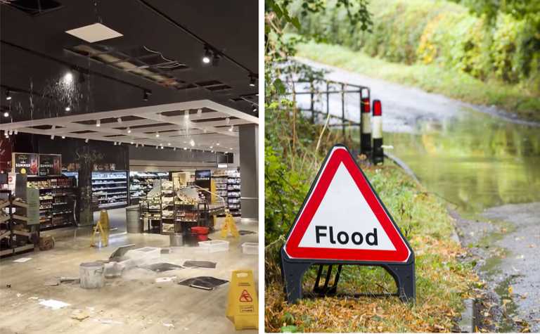 Footage shows dramatic shop roof collapse and flooding in Tralee Footage shows dramatic shop roof collapse and flooding in Tralee