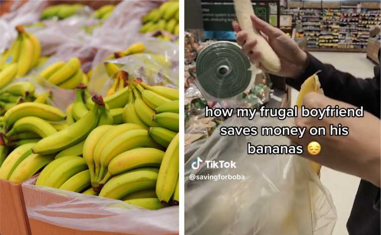 Man goes viral for peeling bananas before buying as part of money saving hack Man goes viral for peeling bananas before buying as part of money saving hack